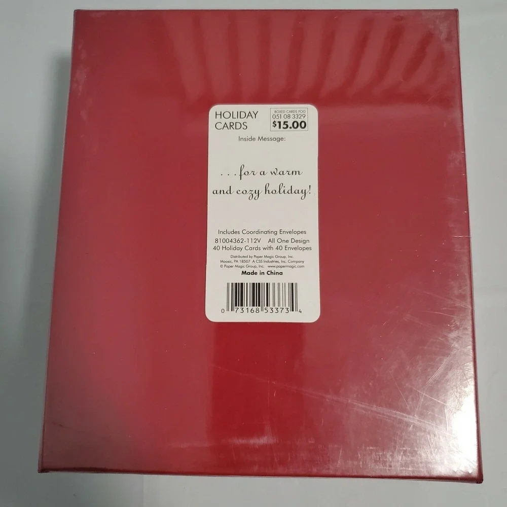Christmas Cards and Envelopes 40 Holiday Cards Set Christmas Wishes for a warm